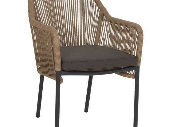 Πολυθρόνα Με Σχοινί Wicker HM5855.02 56x66x82cm Anthracite
