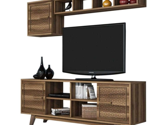 Σύνθεση Τηλεόρασης HM9513.01 160x35x56,2cm Walnut Μελαμίνη