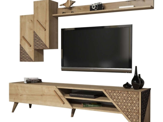 Σύνθεση Τηλεόρασης HM9514.01 180x37x40cm Natural Oak Μελαμίνη
