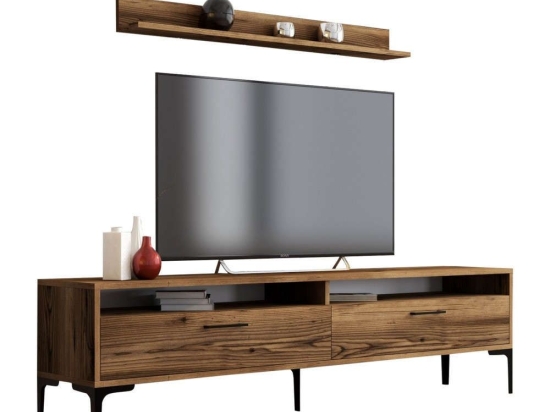 Σύνθεση Τηλεόρασης HM9517.01 180x35x47cm Walnut Μελαμίνη