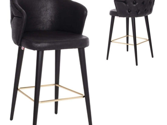 Σκαμπώ Μπαρ Alonzo HM9281.14 50x62x108,5cm Black Ξύλο,Ύφασμα
