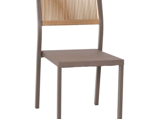 Καρέκλα HM5921.03 46x55,5x83cm Με Rattan & Textline  Shampagne-Beige
