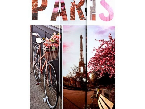 Παραβάν Τρίφυλλο Δύο Όψεων Paris HM273 180x120x2,5cm Σε Καμβά Multi Καμβάς