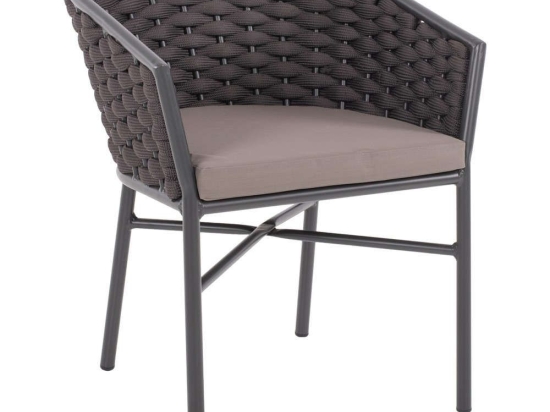 Πολυθρόνα HM5859.01 60x57x77cm Με Αφρώδες Σχοινί Anthracite