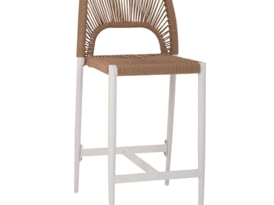 Σκαμπό Μπαρ HM5920.01 Μεσαίου Ύψους 46x58x95cm White-Beige