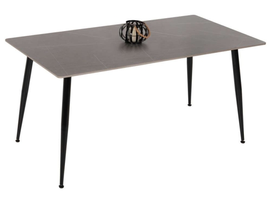 Τραπέζι Τραπεζαρίας Sintered Stone HM8588.01 160x90x76cm Marble Grey Πέτρα,Μέταλλο