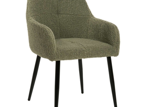 Πολυθρόνα Shelly HM8591.03 57x55x87cm Με Μαύρα Μεταλλικά Πόδια & Ύφασμα Teddy Mint Μέταλλο,Ύφασμα