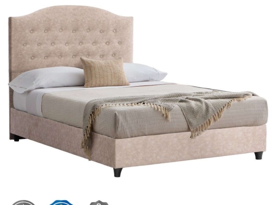 Κρεβάτι Malena HM647.22 Για Στρώμα 120x200cm Με Ύφασμα Nubuck Beige Ημίδιπλο