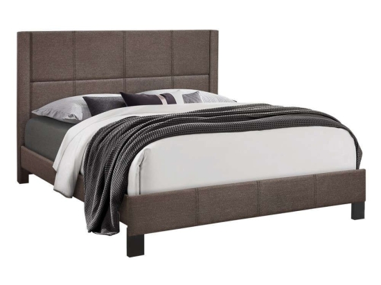 Κρεβάτι Trillop Ημ666.03 Για Στρώμα 160x200cm Ύφασμα Brown Διπλό Ξύλο,Ύφασμα