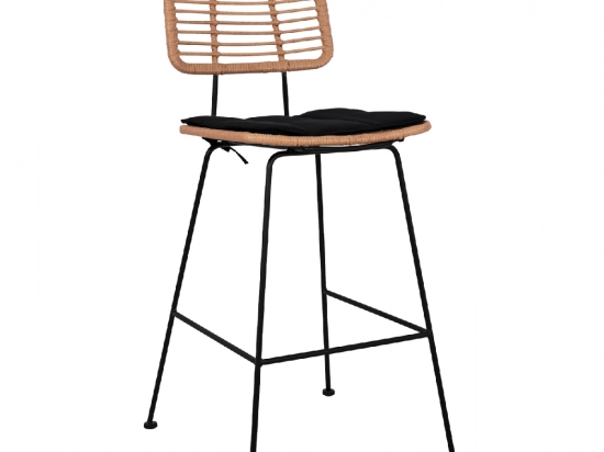 ΣΚΑΜΠΟ ΜΕΤΑΛΛΙΚΟ ΜΕ ΜΑΞΙΛΑΡΙ ALLEGRA HM5455 ΜΕ WICKER ΜΠΕΖ 46,5x55x117,5Υ εκ.