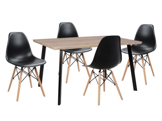 ΣΕΤ ΤΡΑΠΕΖΑΡΙΑΣ 5ΤΜΧ HM10346 ΤΡΑΠΕΖΙ 140x80x76 cm & 4 ΚΑΡΕΚΛΕΣ TWIST