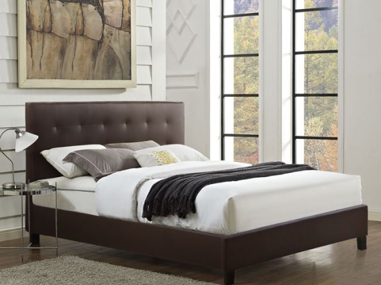 ΚΡΕΒΑΤΙ ΔΙΠΛΟ 150x200 εκ. BRISA ΜΕ ΤΕΧΝΟΔΕΡΜΑ ΚΑΦΕ HM552.02