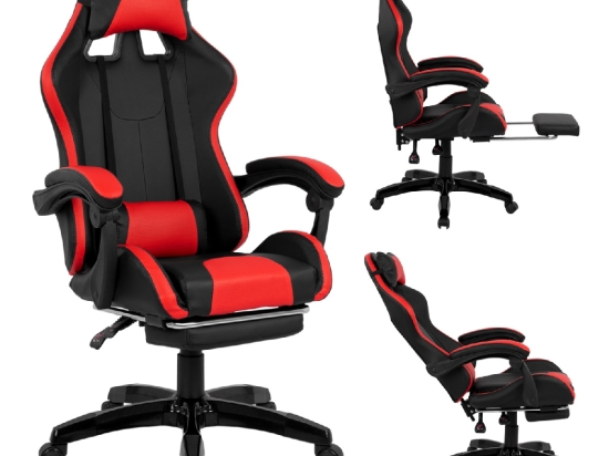 ΠΟΛΥΘΡΟΝΑ GAMING NYLA ΜΕ ΥΠΟΠΟΔΙΟ HM1132.04 ΣΕ ΧΡΩΜΑ ΜΑΥΡΟ-ΚΟΚΚΙΝΟ 68Χ66-100Χ122 ΕΚ