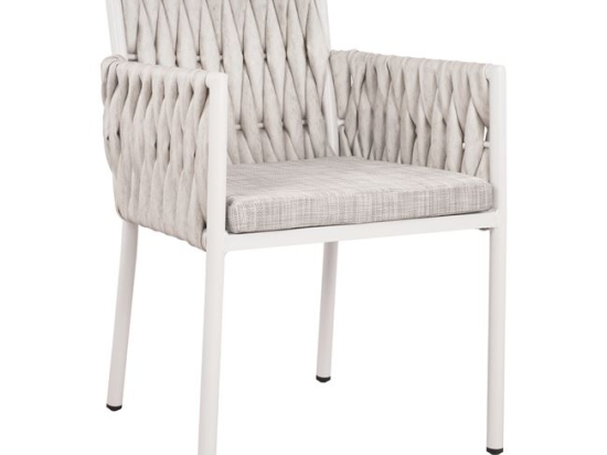 ΠΟΛΥΘΡΟΝΑ ΑΛΟΥΜΙΝΙΟΥ MARTIN ΛΕΥΚΗ ΜΕ RATTAN HM5564.01 55x59x83 Υεκ.