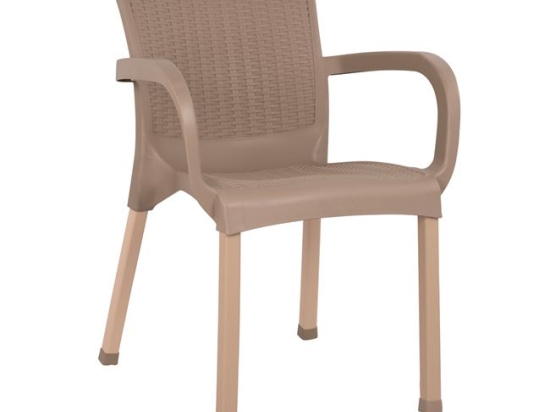 ΠΟΛΥΘΡΟΝΑ ΠΟΛΥΠΡΟΠΥΛΕΝΙΟΥ RATTAN ΠΟΔΙ ALU HM5591.02 ΚΑΠΟΥΤΣΙΝΟ 60x60x82 cm