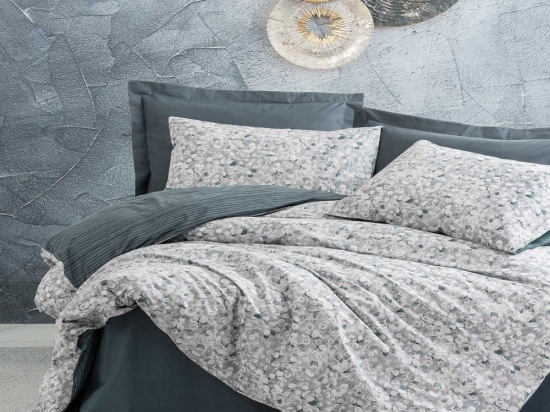 Κουβερλί Gusty (Σετ 3τμχ) Grey Madi Υπέρδιπλο 220x240cm 100% Βαμβάκι