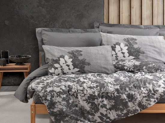 Πάπλωμα Windy (Σετ 3τμχ) Grey Madi Υπέρδιπλο 220x240cm 100% Βαμβάκι