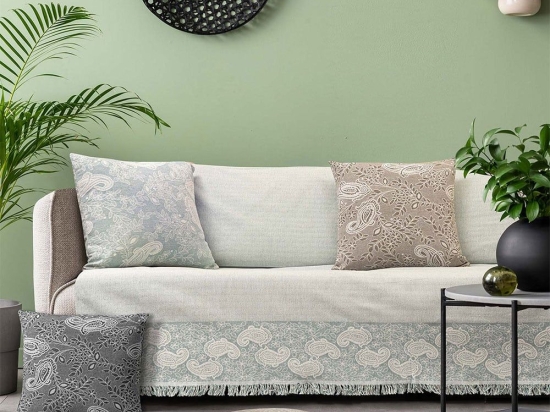 Ριχτάρι Blomster Turquoise Madi Διθέσιο 170x250cm 100% Βαμβάκι