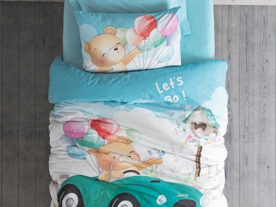 Σεντόνια Παιδικά Lets Go (Σετ 3τμχ) Multi Madi Μονό 170x240cm 100% Βαμβάκι
