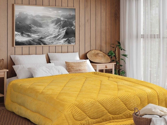 Κουβερτοπάπλωμα Bekvam Yellow Madi King Size 240x260cm Silicon Fiber
