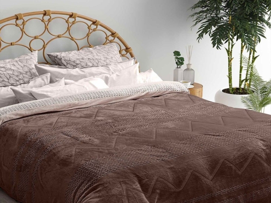 Κουβερτοπάπλωμα Queue Brown Madi Ημίδιπλο 180x240cm Silicon Fiber