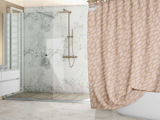 Κουρτίνα Μπάνιου Foliage Beige Madi 180Πx180Υ 180x180cm Pet