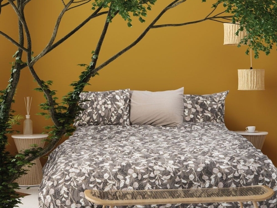 Πάπλωμα Grove (Σετ 3τμχ) Brown Madi King Size 240x260cm Βαμβάκι-Πολυέστερ