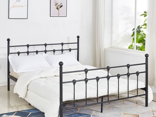 ΚΡΕΒΑΤΙ ΜΕΤΑΛΛΙΚΟ JACINDA 150x200 εκ. ΜΑΥΡΟ ΧΡΩΜΑ HM575.01