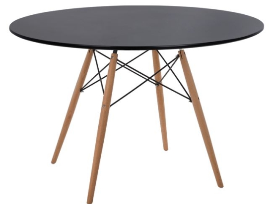 ΤΡΑΠΕΖΙ MINIMAL ΣΤΡΟΓΓΥΛΟ HM8454.02 MDF ΣΕ ΜΑΥΡΟ-ΠΟΔΙΑ ΟΞΙΑΣ ΣΕ ΦΥΣΙΚΟ Φ120Χ74Υεκ.
