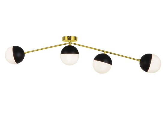 Φωτιστικό Οροφής - Πλαφονιέρα Orbit 4221800 Black-Gold Viokef Μέταλλο,Γυαλί