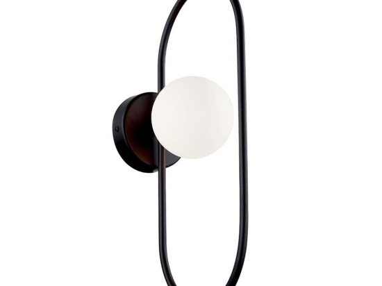 Φωτιστικό Τοίχου-Απλίκα Fancy 4208900 Black Viokef Μέταλλο,Γυαλί
