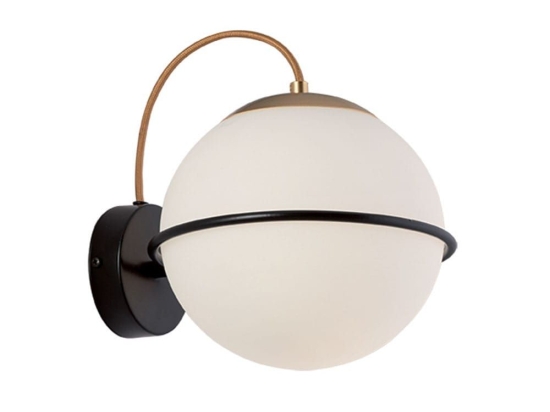 Φωτιστικό Τοίχου-Απλίκα Ferero 3094000 Black-Gold Viokef Μέταλλο,Γυαλί