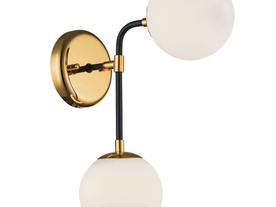 Φωτιστικό Τοίχου-Απλίκα Hariet 4203000 Black-Gold Viokef Μέταλλο,Γυαλί
