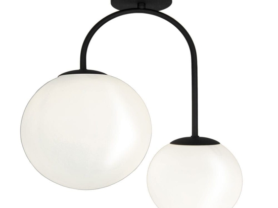 Φωτιστικό Οροφής-Πλαφονιέρα Anouk 4228700 Black Viokef Μέταλλο,Γυαλί