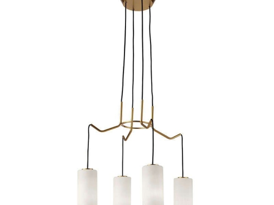 Φωτιστικό Οροφής Elenor 4232100 White-Gold Viokef Μέταλλο,Γυαλί
