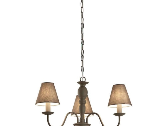 Φωτιστικό Οροφής Fatima 4163500 Grey Viokef Μέταλλο,Ύφασμα