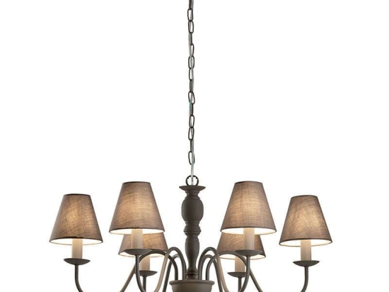 Φωτιστικό Οροφής Fatima 4163600 Grey Viokef Μέταλλο,Ύφασμα