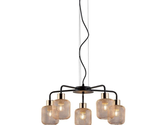 Φωτιστικό Οροφής Loren 4165500 Gold-Black Viokef Μέταλλο,Γυαλί