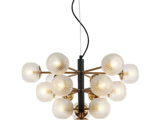 Φωτιστικό Οροφής Naysika 4239300 Black-Gold Viokef Μέταλλο,Γυαλί