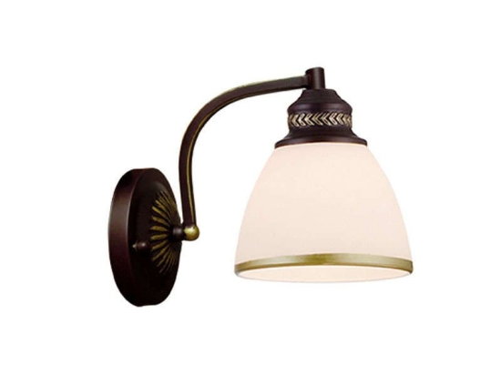 Φωτιστικό Τοίχου-Απλίκα Clair 4141500 White-Brown Viokef Μέταλλο,Γυαλί