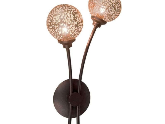 Φωτιστικό Τοίχου-Απλίκα Sissy 4192700 Gold-Brown Viokef Μέταλλο,Γυαλί