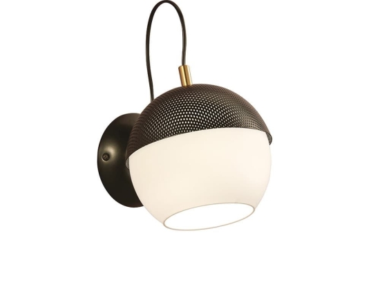 Φωτιστικό Τοίχου-Απλίκα Brody 3098000 Black-Opal Viokef Μέταλλο,Γυαλί