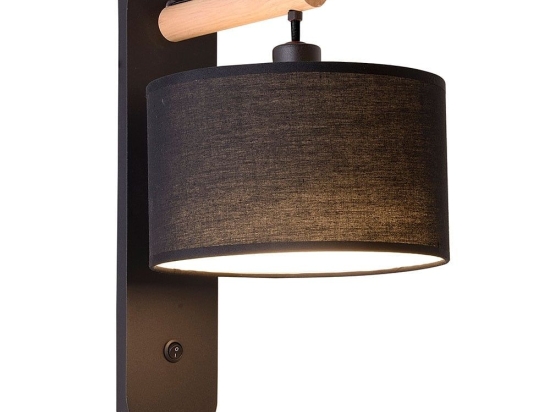 Φωτιστικό Τοίχου-Απλίκα Romeo 4221200 Black Viokef Ύφασμα