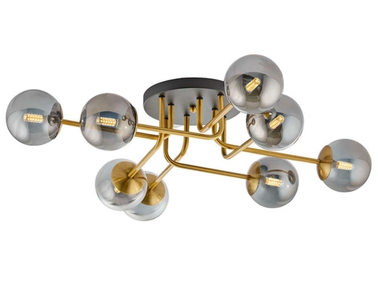 Φωτιστικό Οροφής - Πλαφονιέρα Fiore 4254500 G9 Gold-Black Viokef Μέταλλο,Γυαλί