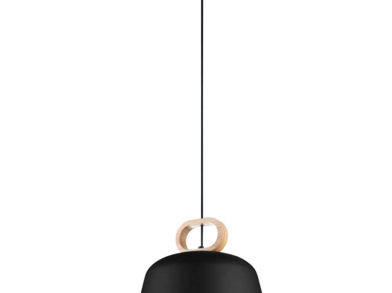 Φωτιστικό Οροφής Clip 4266801 33x173,5cm 1xE27 40W Black-Natural Viokef Ατσάλι,Ξύλο