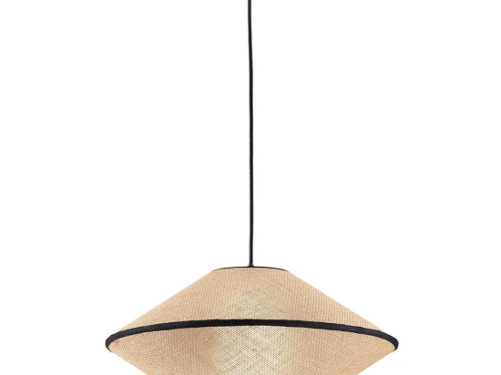 Φωτιστικό Οροφής Amica 4270200 45x140cm 1xE27 40W Natural-Black Viokef Μέταλλο,Ύφασμα