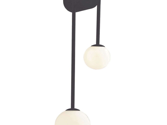 Φωτιστικό Τοίχου - Απλίκα Polina 4266300 20,5x58cm 2xG9 40W Black-Opal Viokef Ατσάλι,Γυαλί