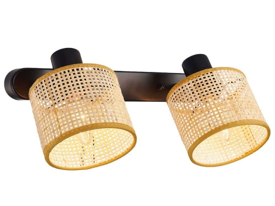 Φωτιστικό Τοίχου-Απλίκα Erica 4274800 31x20x15cm 2xE14 40W Natural-Black Viokef