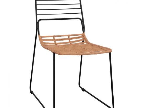 ΚΑΡΕΚΛΑ ΜΕΤΑΛΛΙΚΗ ALLEGRA HM5694 ΜΕ WICKER ΜΠΕΖ 51x54x83Υ εκ.