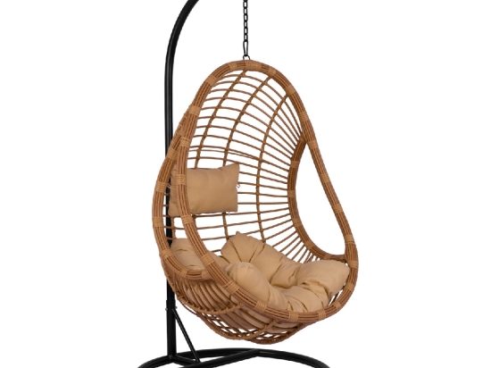 ΚΡΕΜΑΣΤΗ ΠΟΛΥΘΡΟΝΑ ΦΩΛΙΑ CALLIE HM5541.01 ΜΕ WICKER & ΜΑΞΙΛΑΡΙΑ ΜΠΕΖ Φ95Χ195Υ εκ.